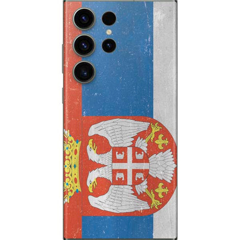 Serbia Flag Distressed Galaxy Skins
